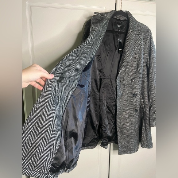 NWT Torrid Wool Fit and Flare Double Breasted Coat - Picture 14 of 16